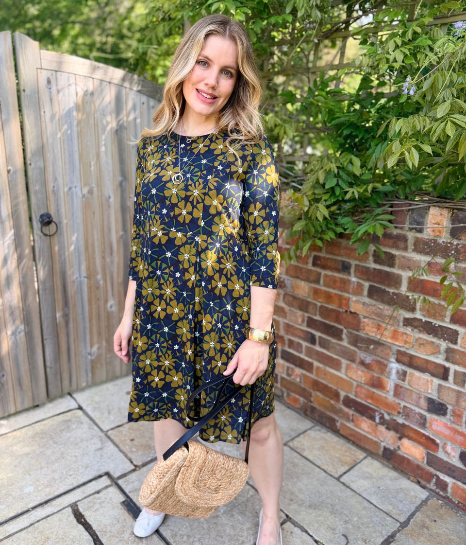 Olive Witch Hazel Printed Jersey Dress