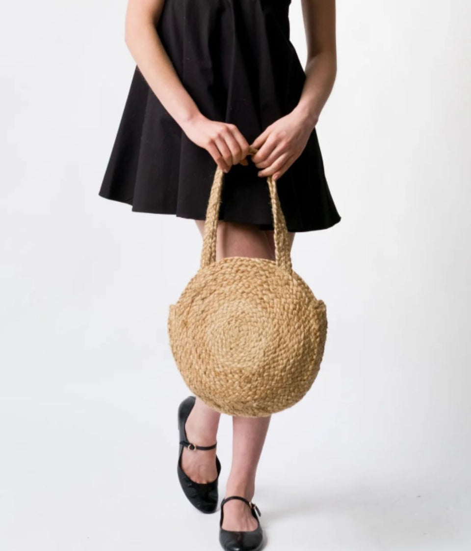 Azure Raffia Crossbody Bag