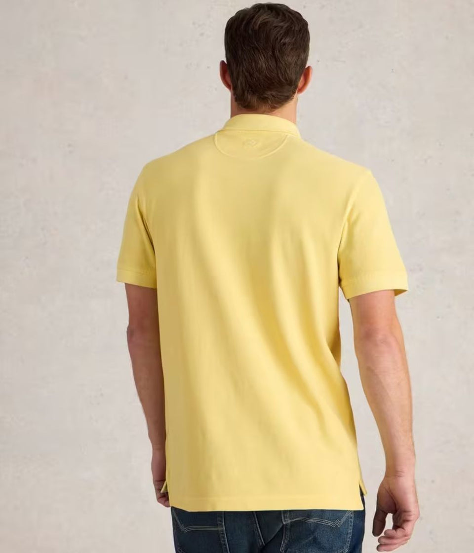 Mens Pale Yellow Cotton Polo Shirt