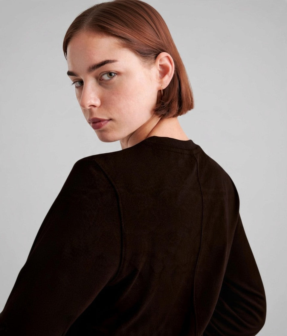 Black Long Sleeve Organic Cotton Slub T Shirt