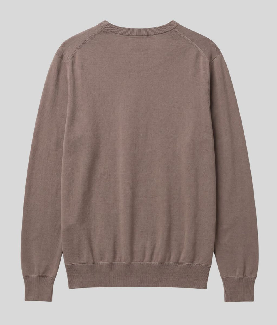 Mens Brown Extra Fine Merino Wool Jumper