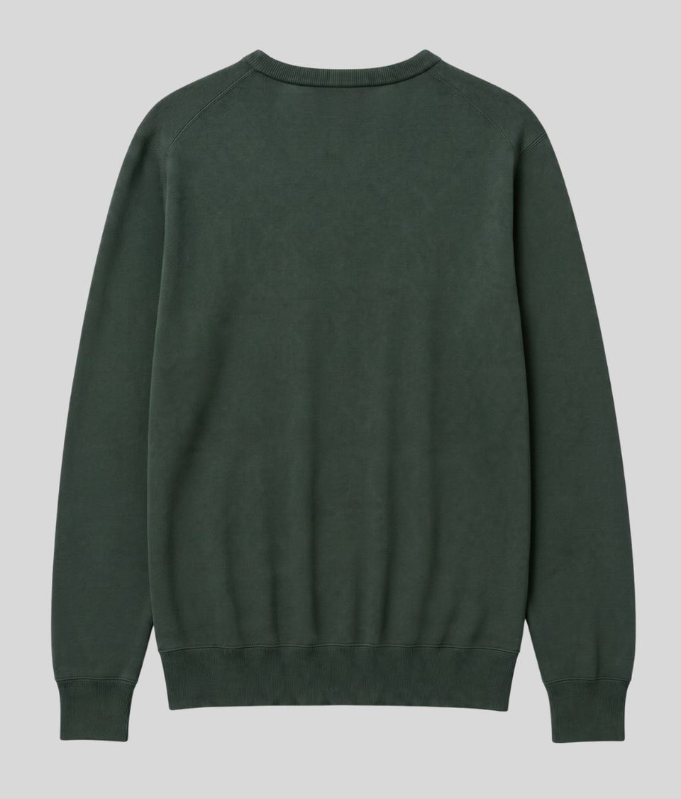 Mens Green Extra Fine Merino Wool Jumper