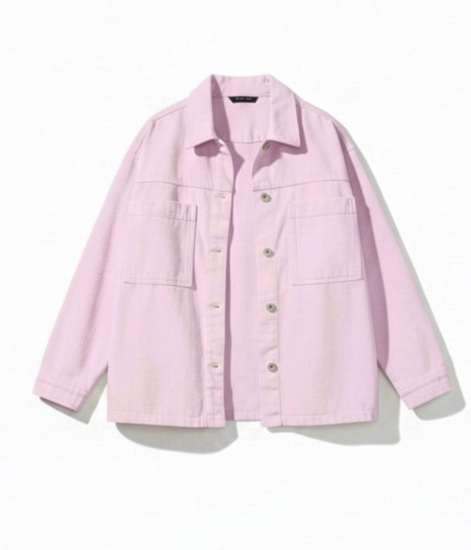 Pink Denim Shacket