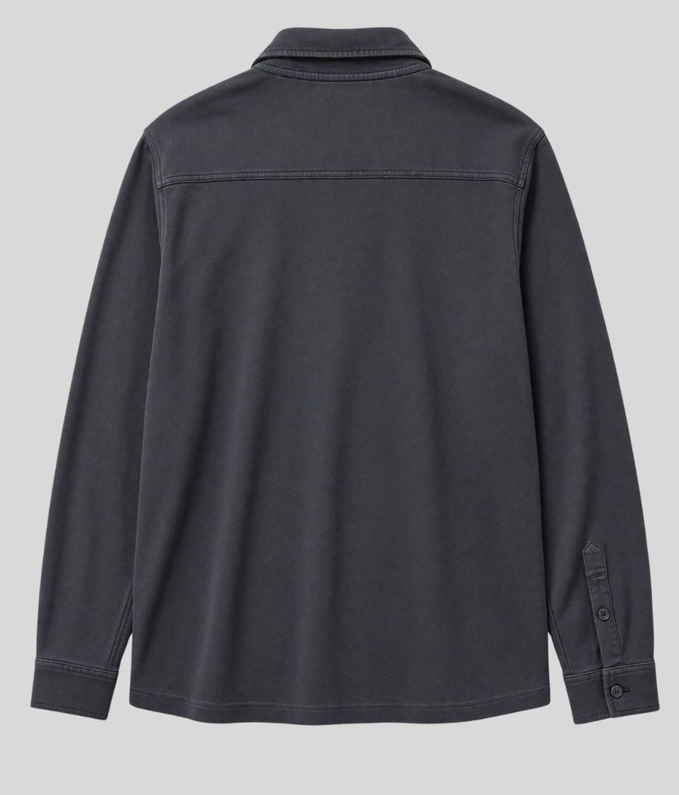 Mens Charcoal Cotton Jersey Overshirt