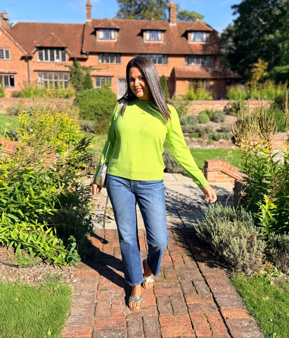 Lime Air Yarn Crew Neck Jumper
