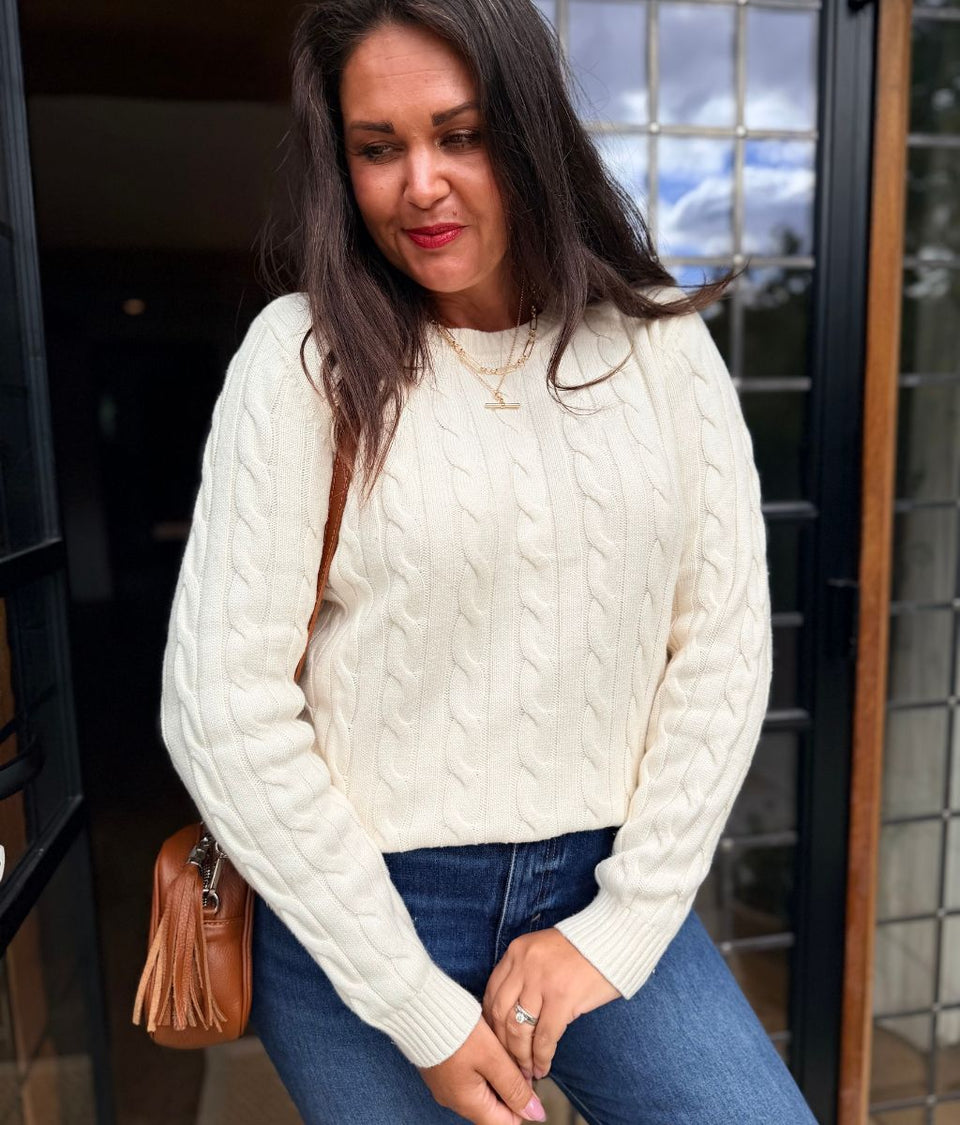 Ivory Heritage Chunky Cable Jumper