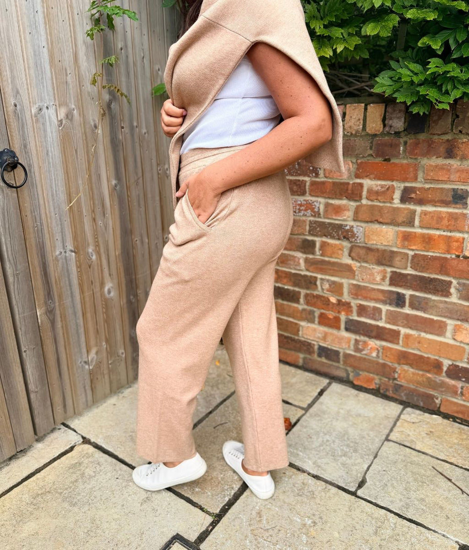 Sand Knitted Joggers Co-Ord