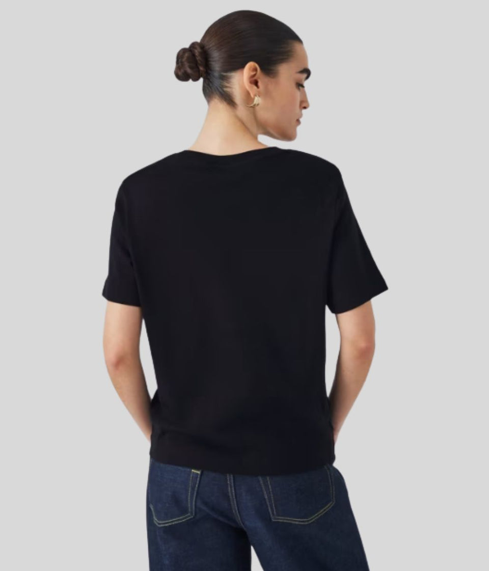 Black Organic Cotton Short Sleeve T Shirt