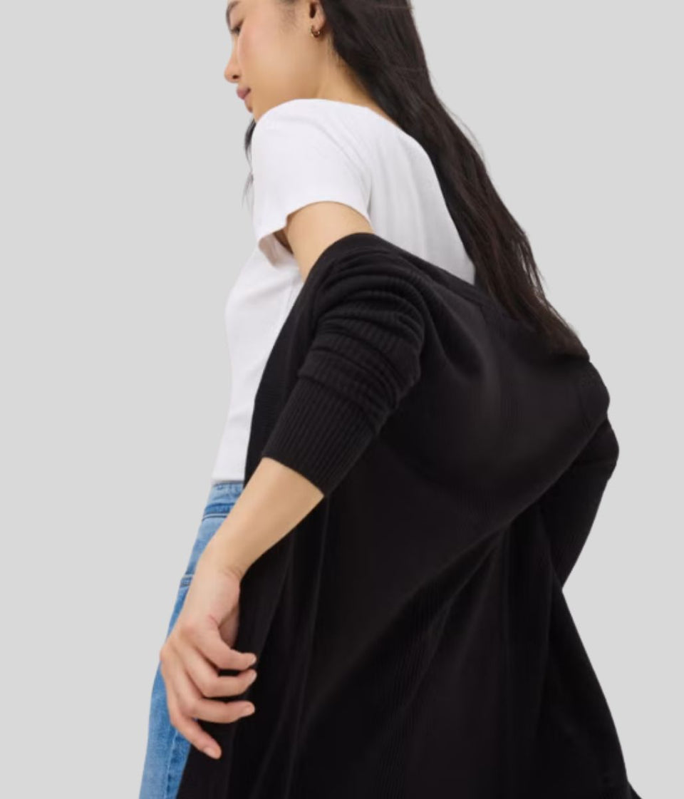 Black Supersoft Longline Cardigan