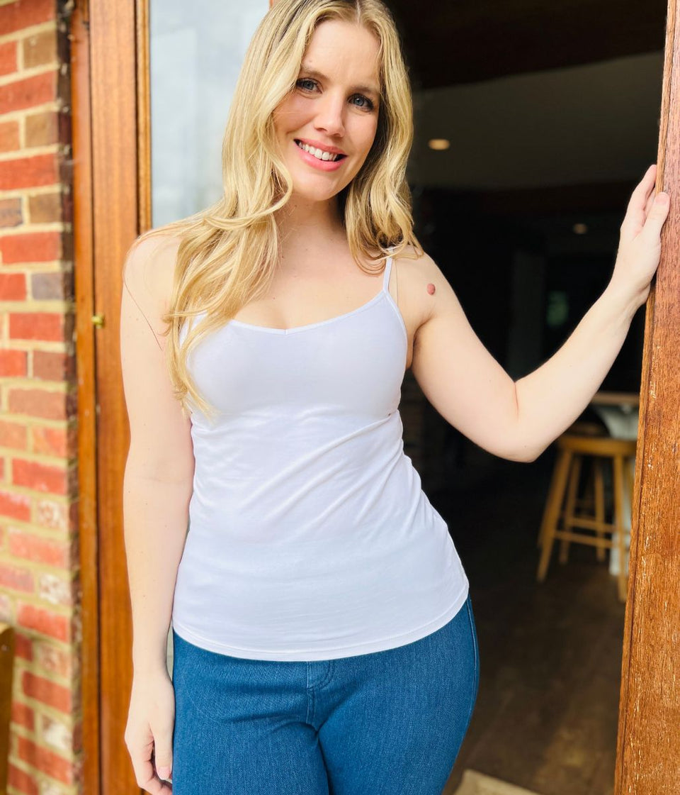 White V Neck Cami Top