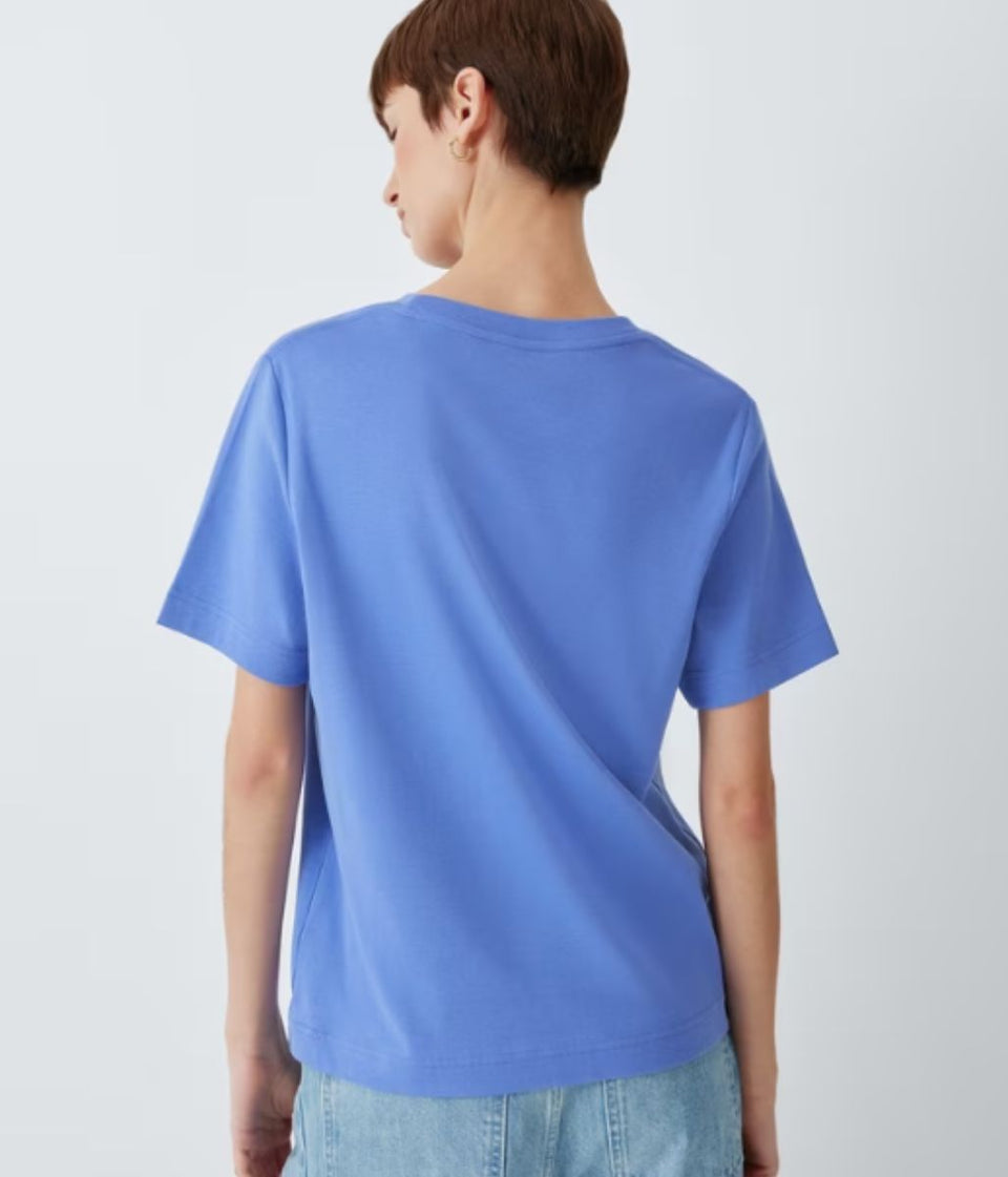 Blue Organic Cotton Short Sleeve T Shirt