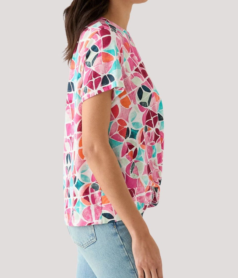 Multi Print Twist Front Top