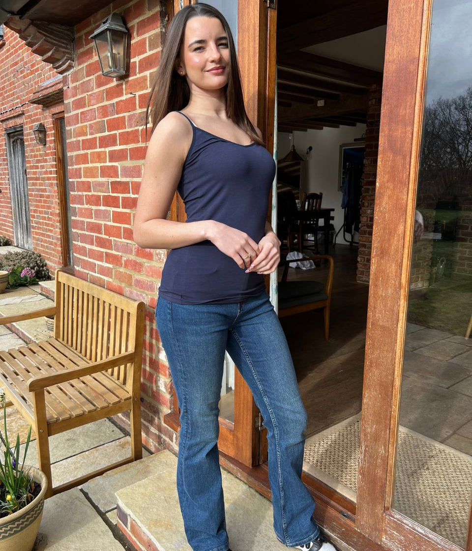 Navy V Neck Cami Top