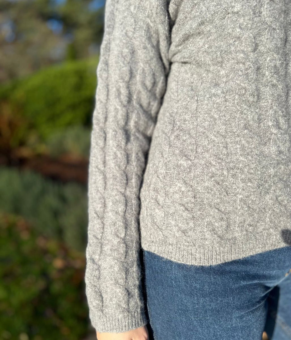 Grey Cable Twist Jumper