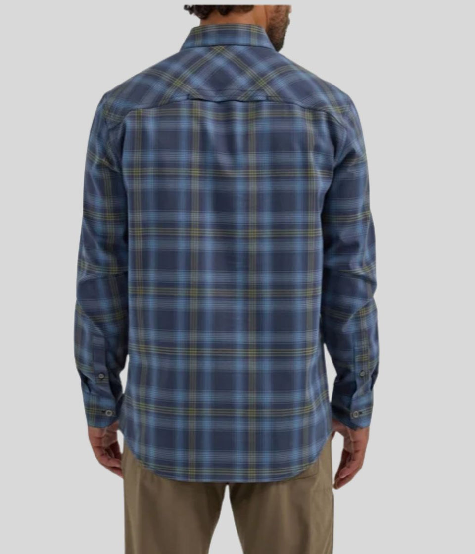 Mens Blue Checked Utility Shirt
