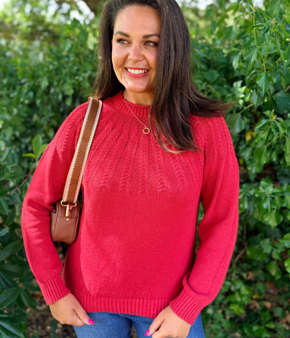 Ex Seasalt Red Stone Chat Cotton Jumper