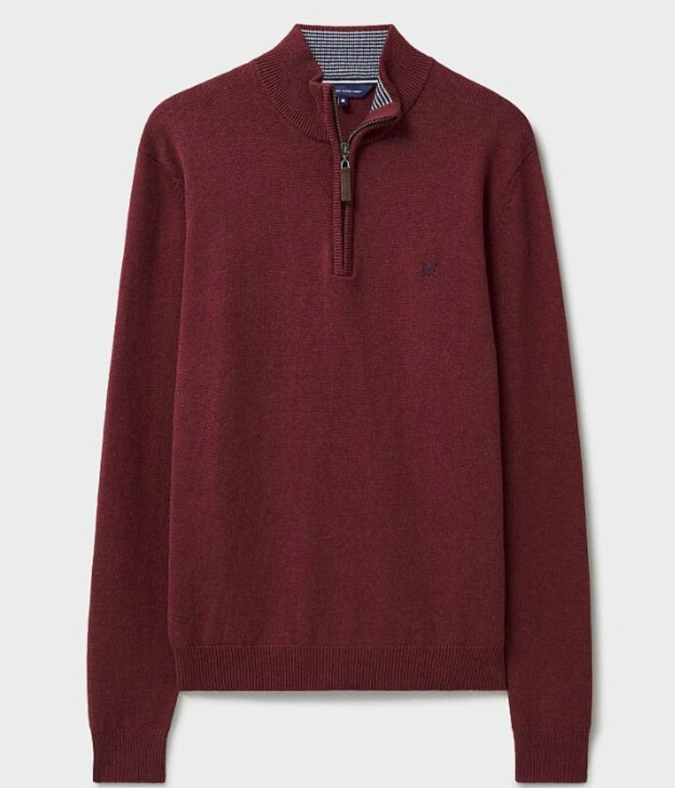 Cranberry Mens Cotton Half Zip Jumper