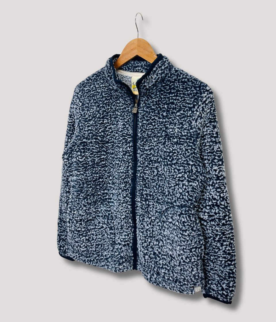 White/Navy Deliah Cosy Full Zip Fleece