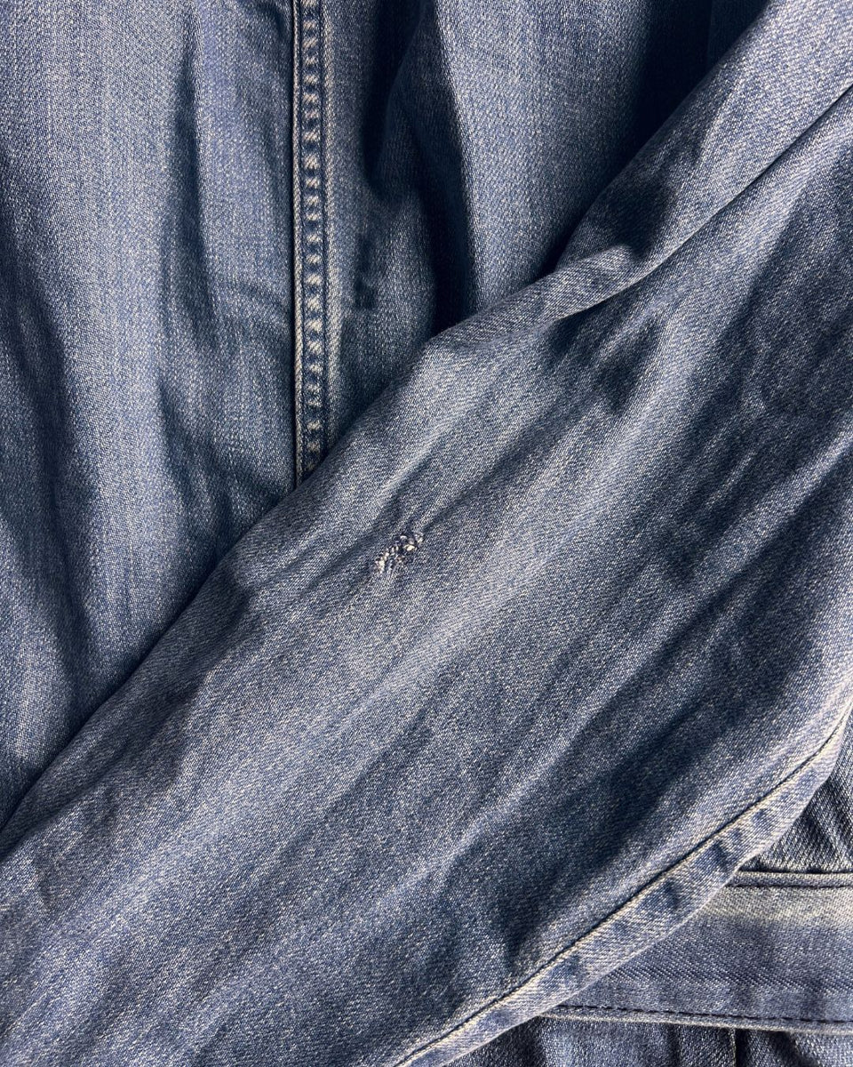 *Seconds Blue Denim Button Through Cropped Jumpsuit
