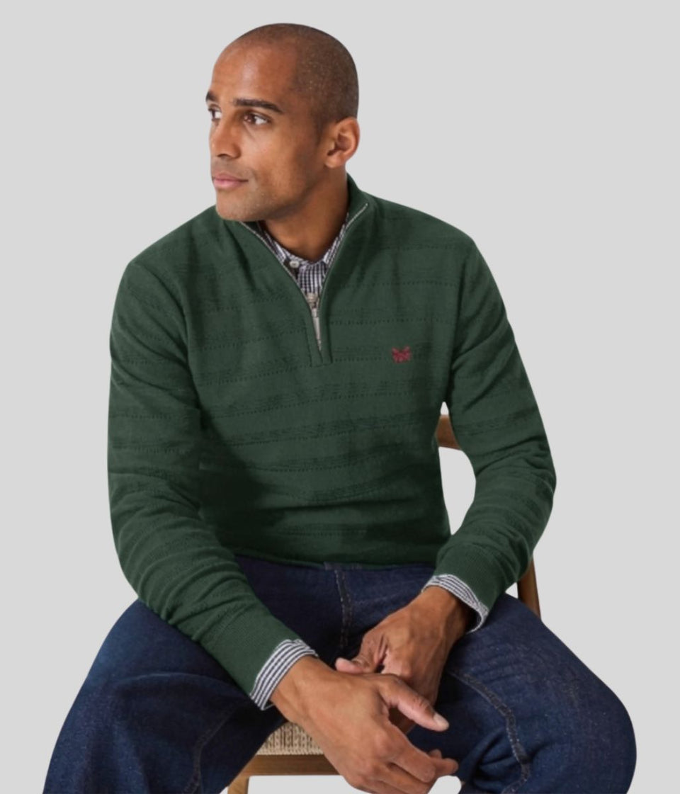 Green Cashmere & Silk Blend 1/4 Zip Jumper