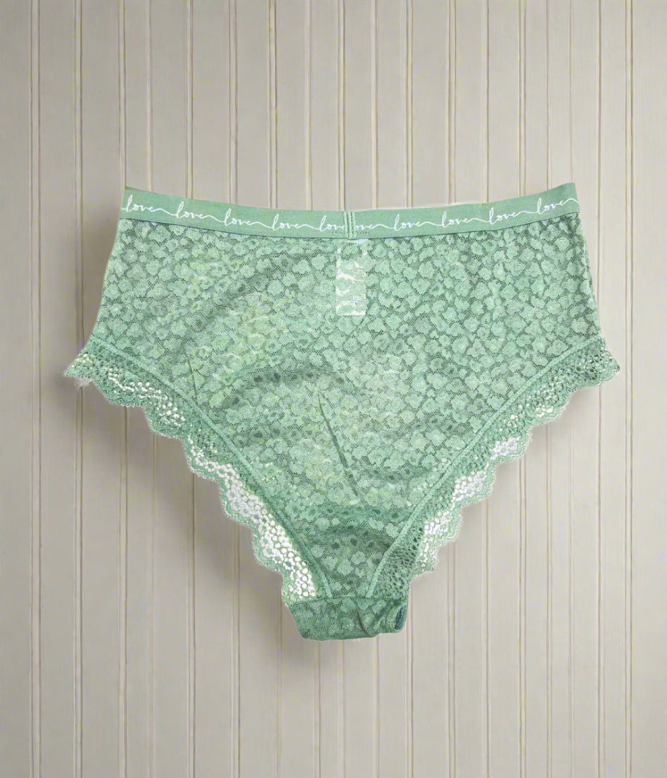 Green Lace Midi Briefs