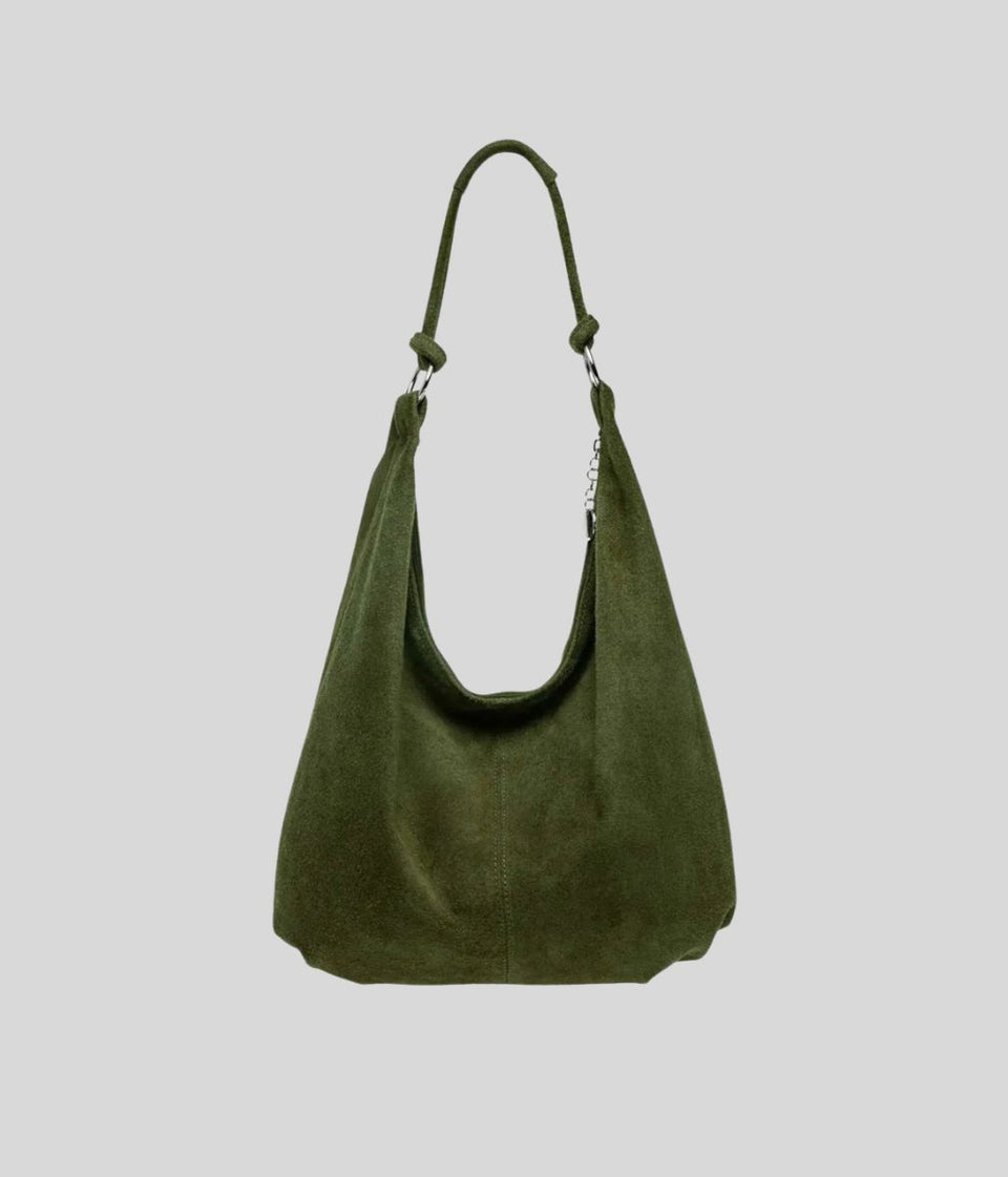 Green Suede Willow Slouch Bag