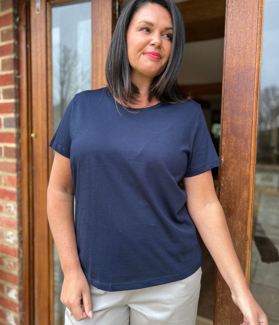 Navy Essential Cotton Tee