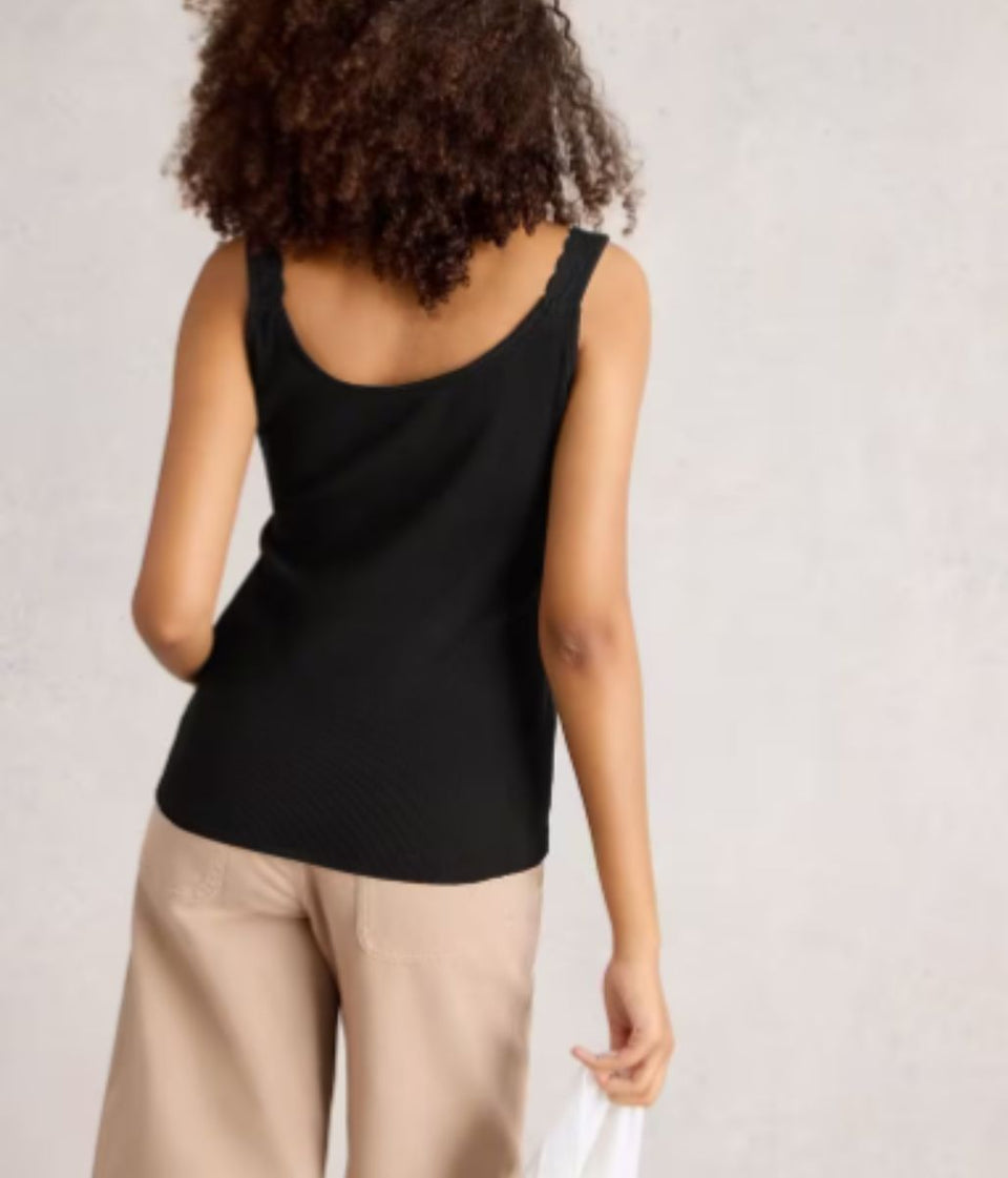 Black Sea Breeze Lace Trim Vest Top