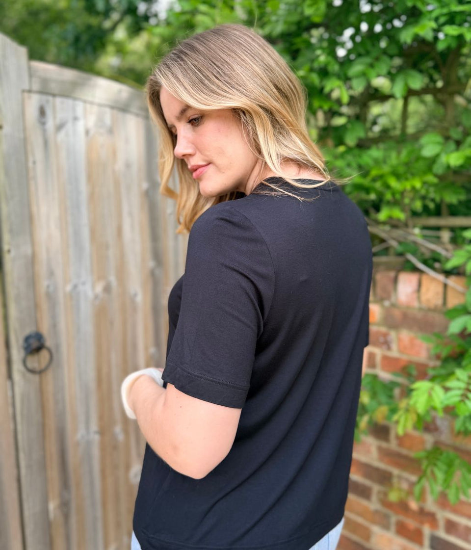 Black Jersey T Shirt