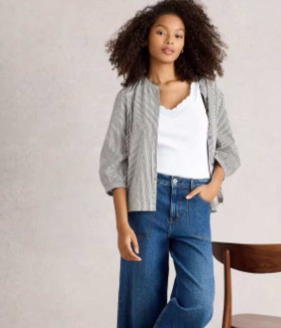 White Sea Breeze Lace Trim Vest Top