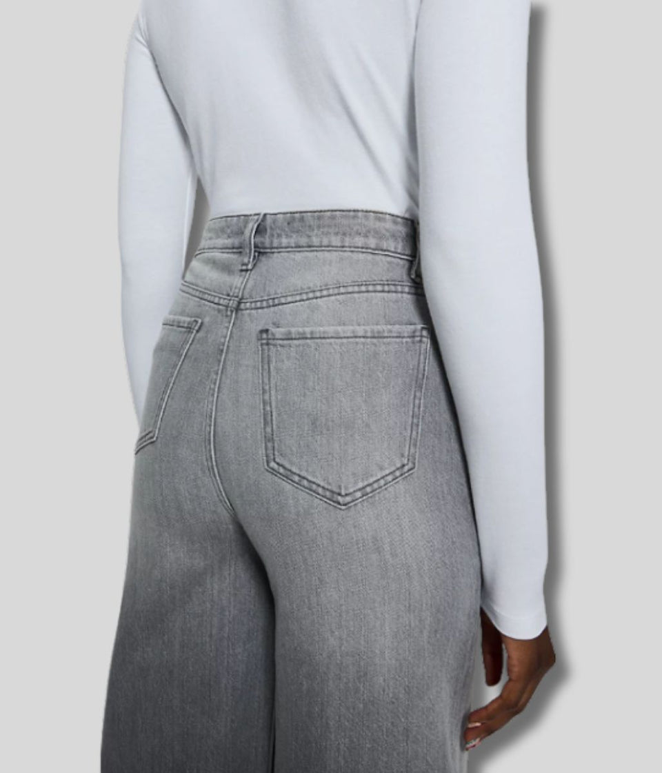 Light Grey Wide Leg Jeans
