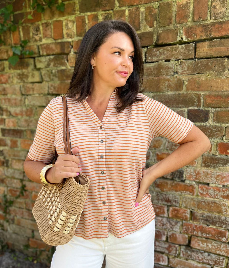 Charlie Linen Striped Short Sleeve Shirt