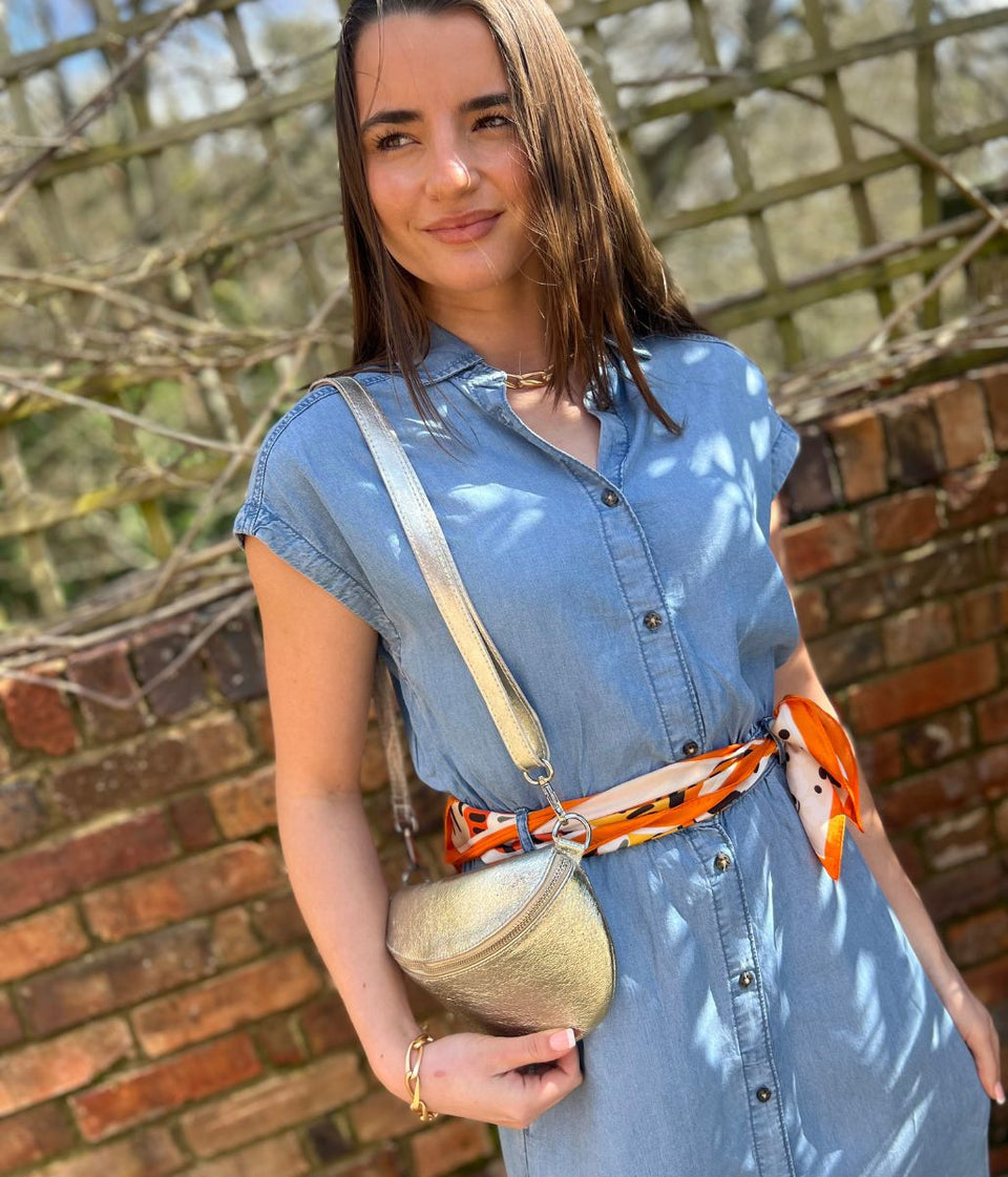 Light Blue Denim Shirt Dress
