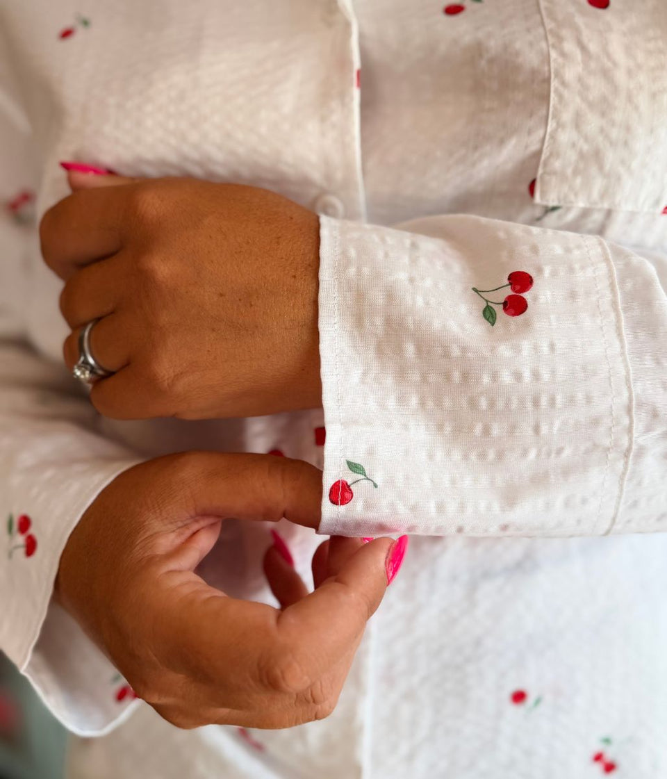 Cherry Print Cotton Modal Pyjama Set