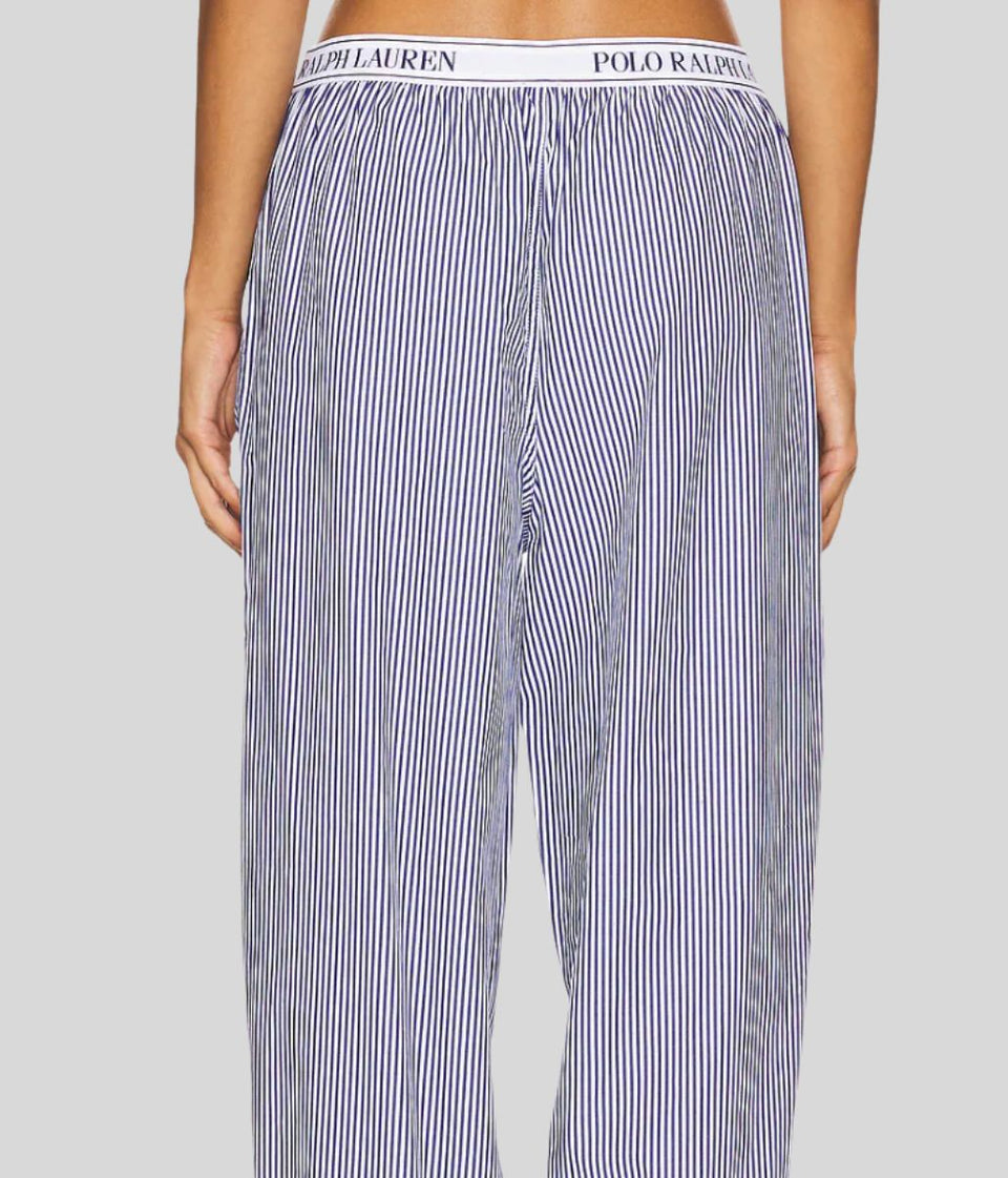 Navy & White Striped Designer Sleepwear Bottoms