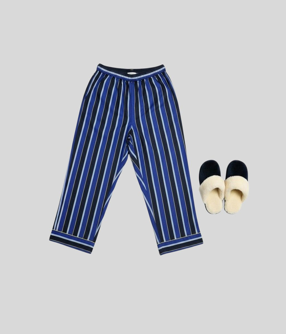 Navy Striped Designer Sleepwear Bottoms