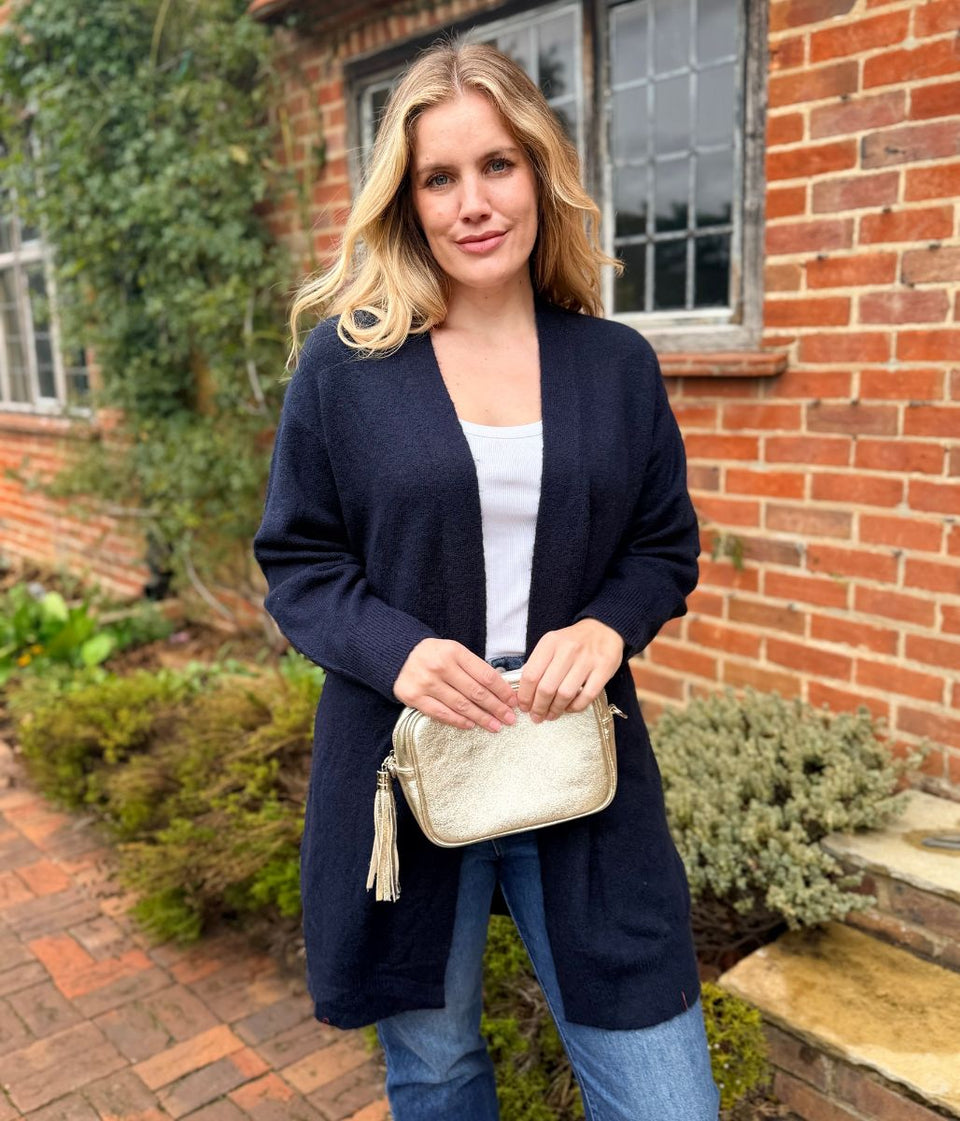 Navy Longline Open Cardigan