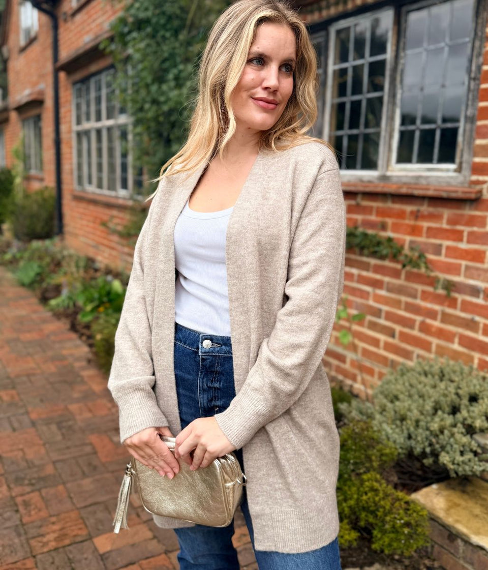 Natural Longline Open Cardigan