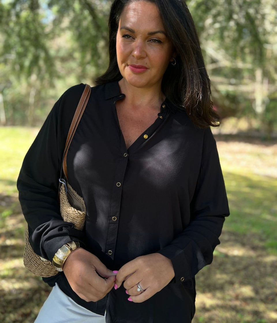 Black Cupro Classic Shirt