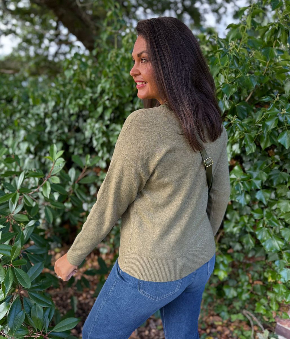 Mocha Soft V Neck Jumper