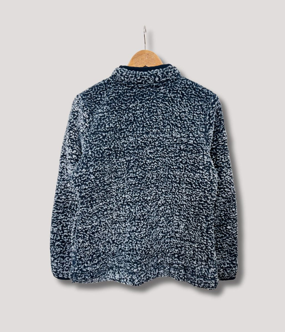 White/Navy Deliah Cosy Full Zip Fleece