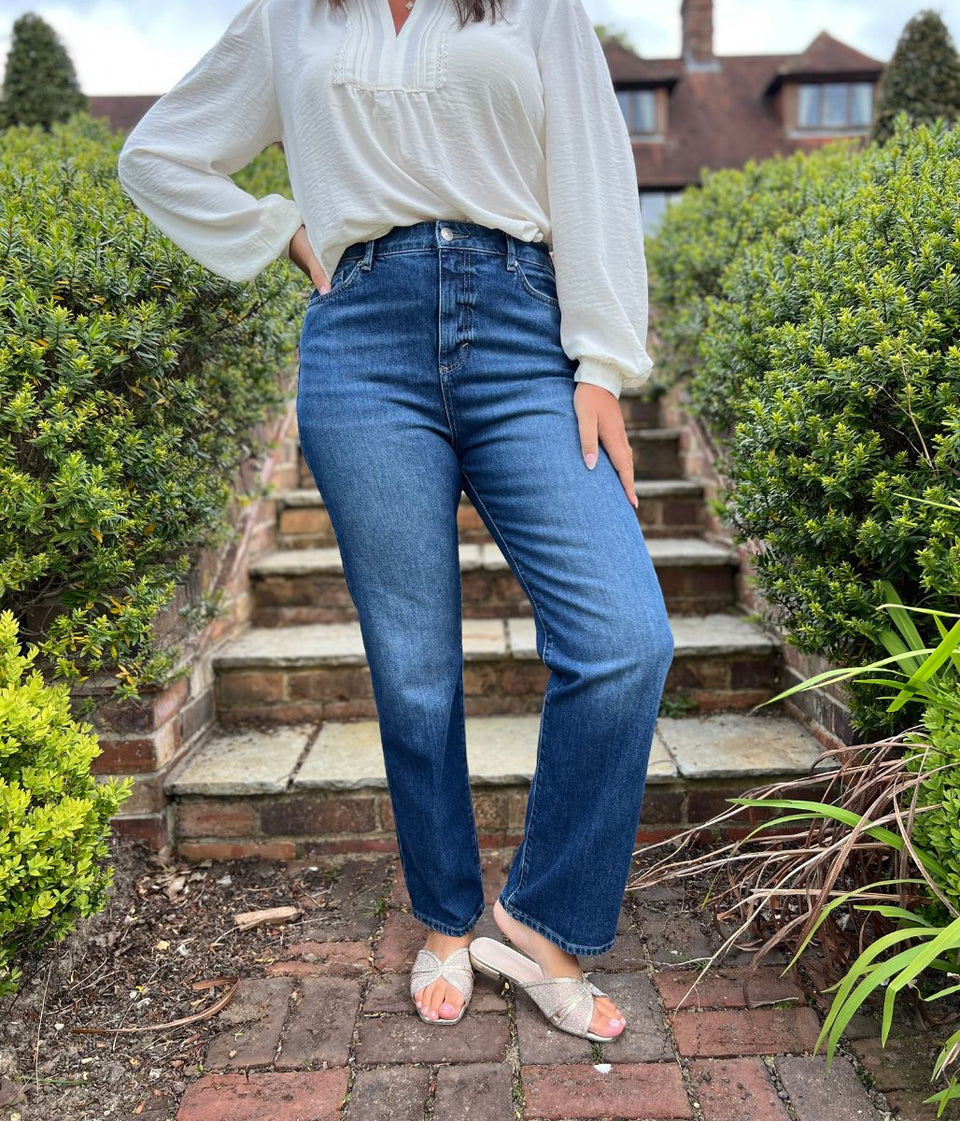 Dark Denim Slim High Rise Jeans