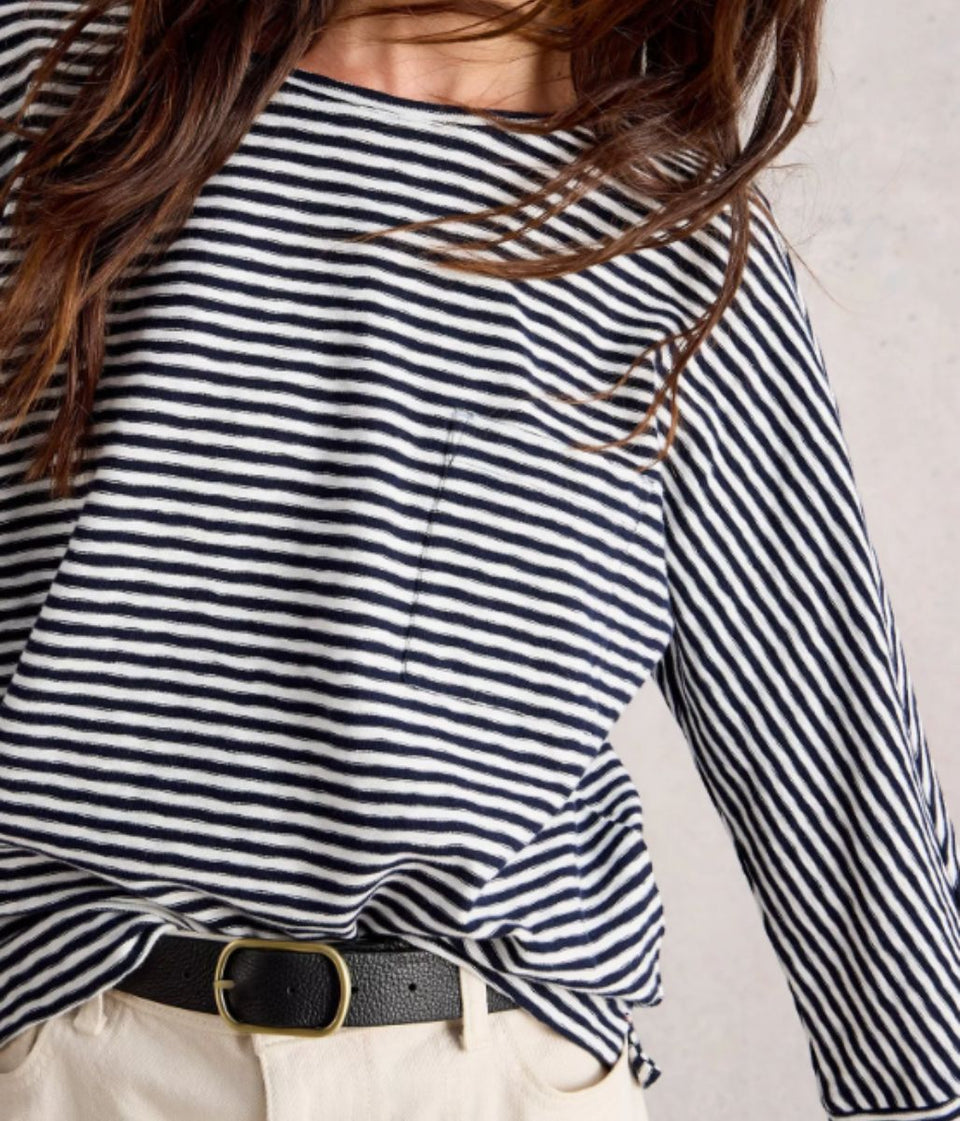 Navy Dolman Stripe Top