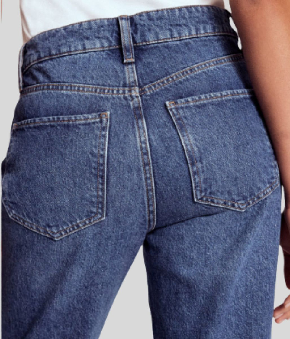 Mid Vintage High Rise Straight Leg Jeans