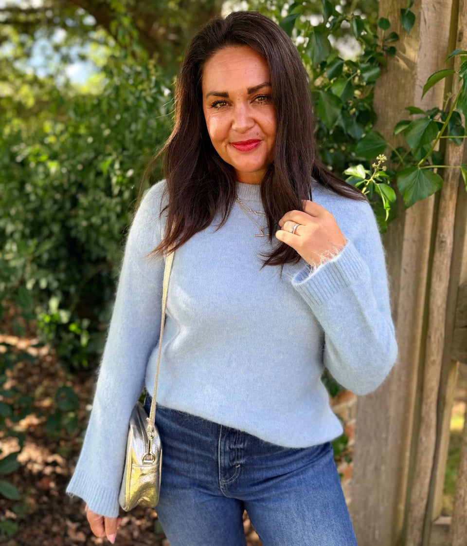 Blue Alpaca Wool Blend Jumper