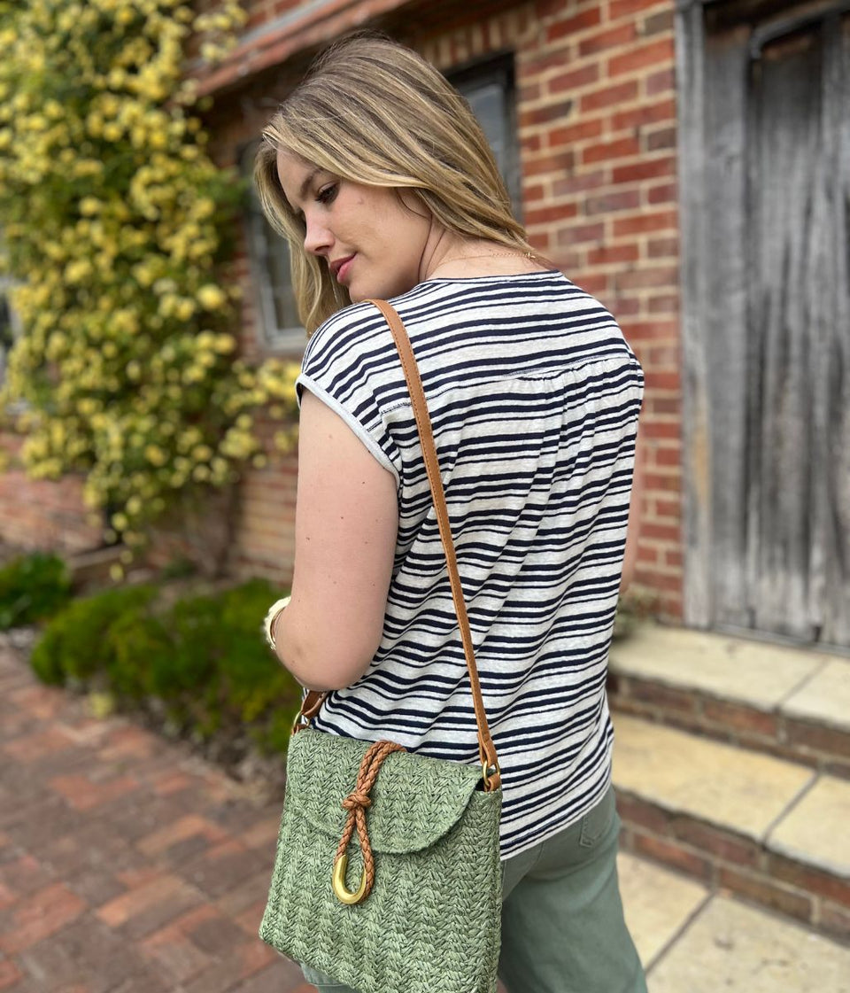 White Stuff Navy Stripe Nina Linen Tee
