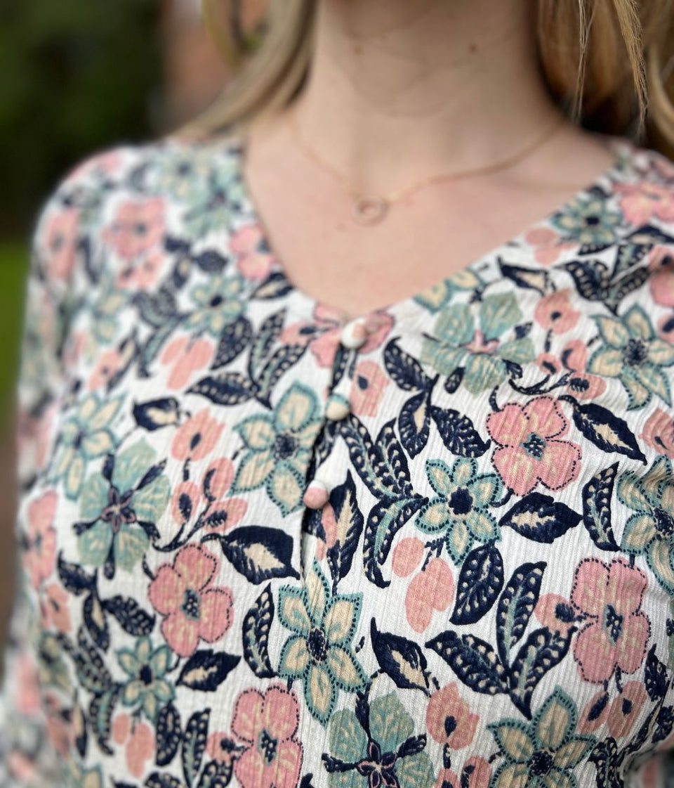 Floral Print 3/4 Sleeve Top