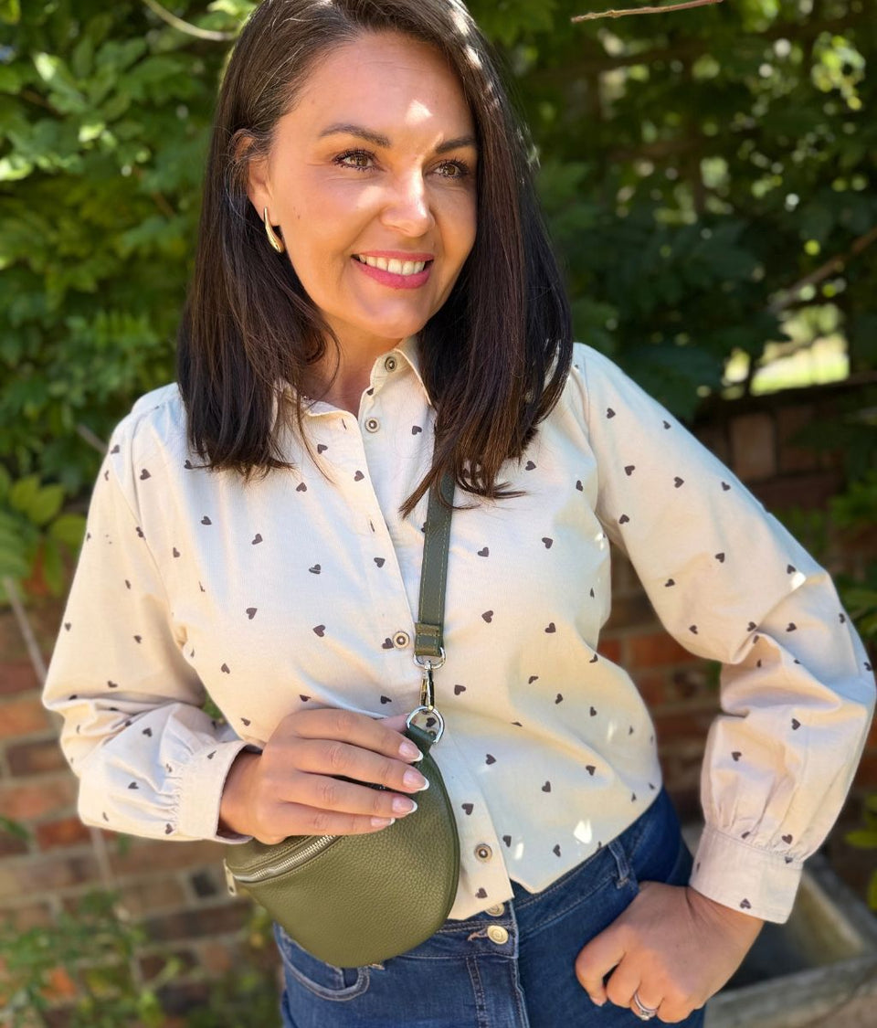 Pure Cotton Corduroy Heart Shirt
