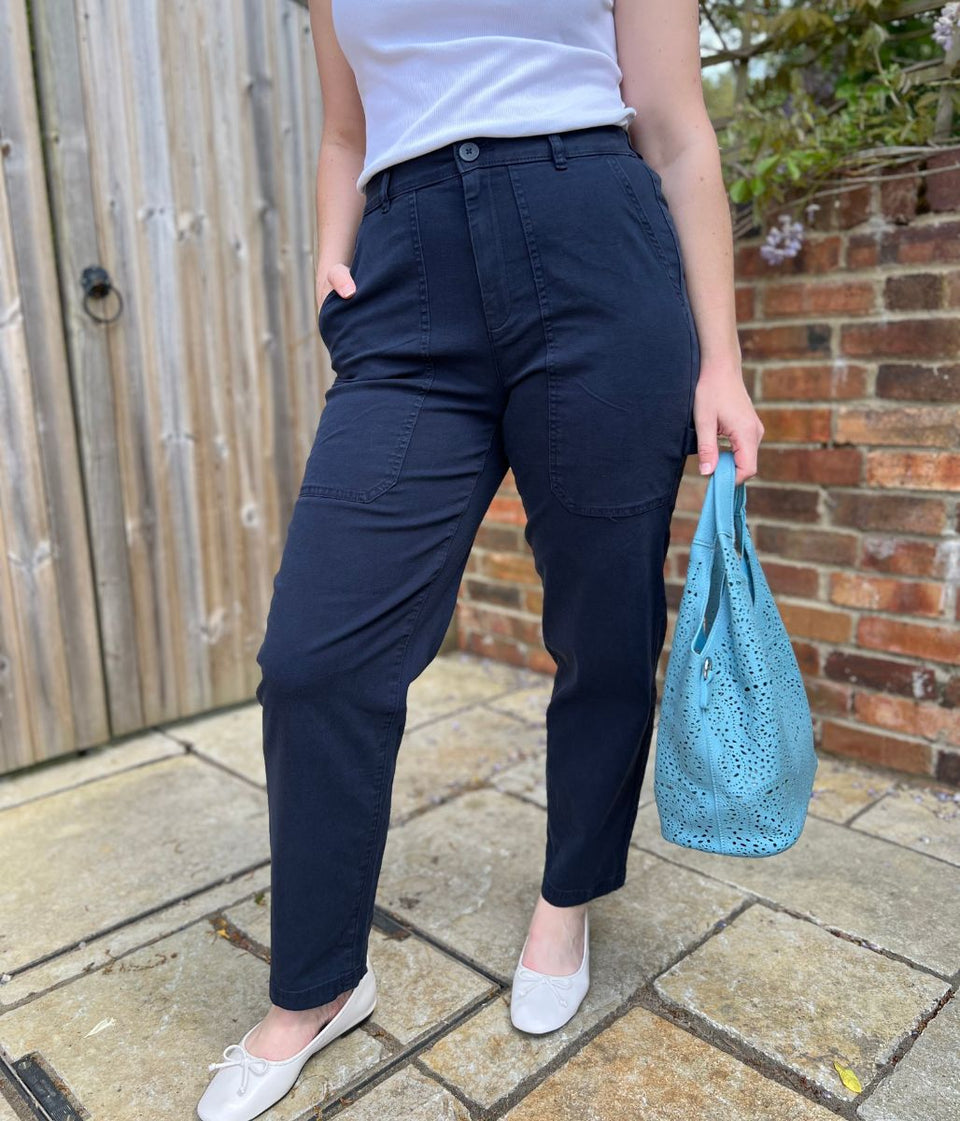 Navy Carpenter Straight Leg Trousers