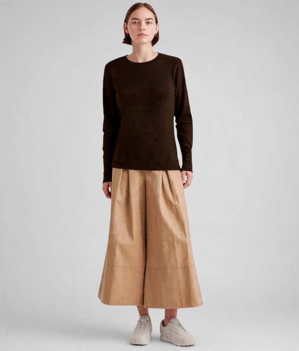 Black Long Sleeve Organic Cotton Slub T Shirt